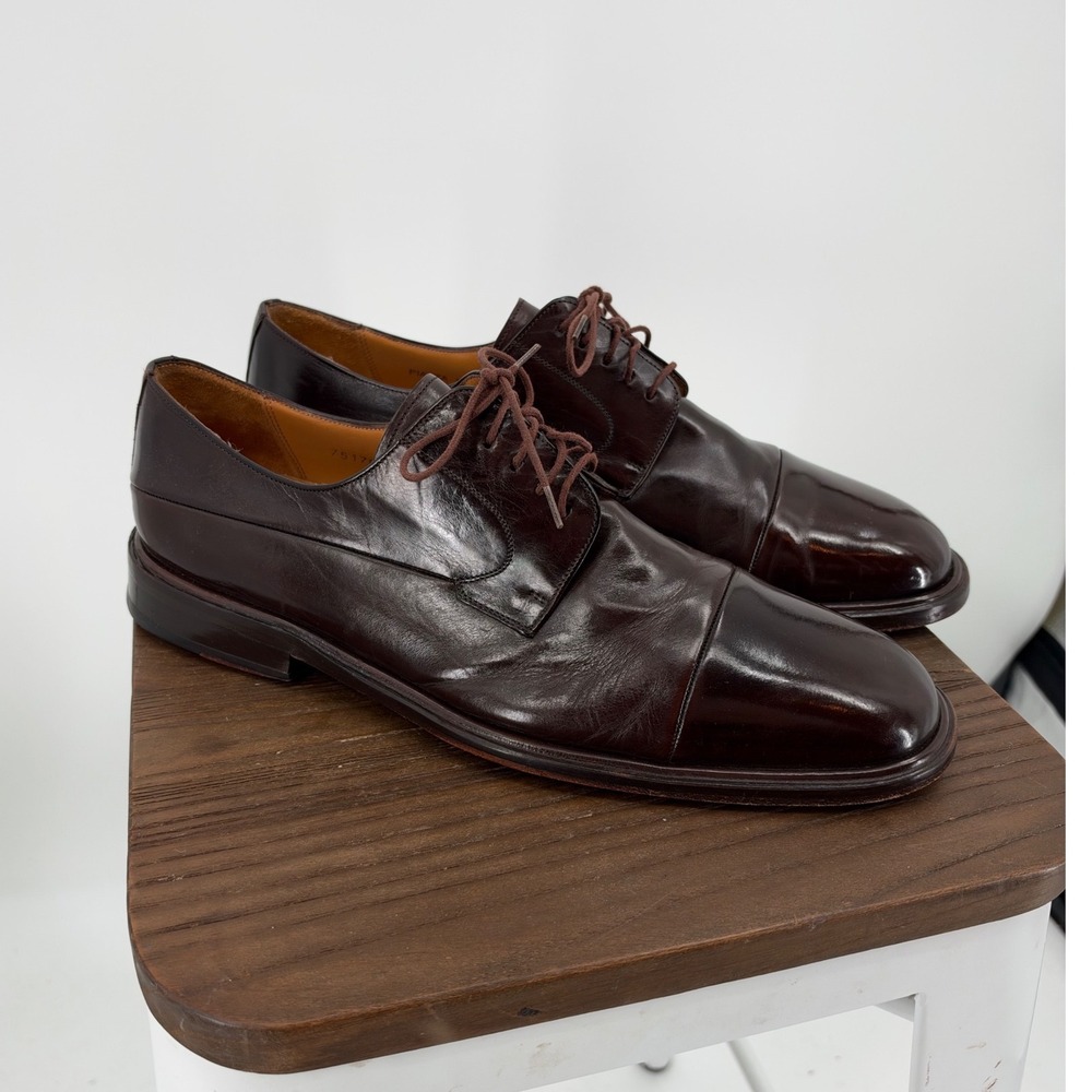 Mezlan Piazza Men's Size 11 Burgundy Leather Cap Toe Oxfords | Made in Spain